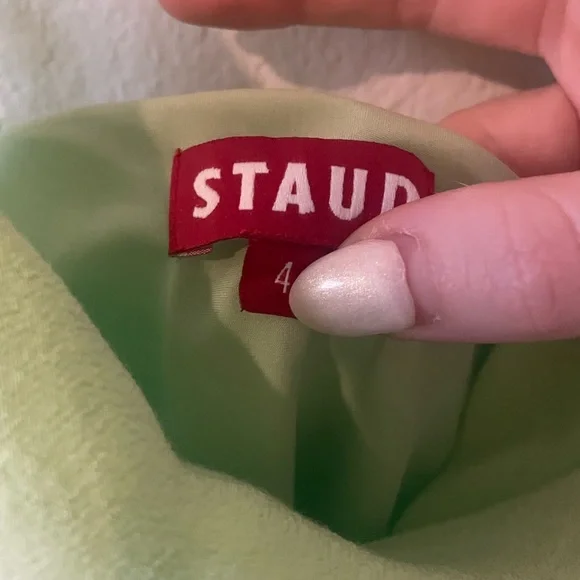 Staud convertible ruched mini neon green dress - Picture 5 of 6